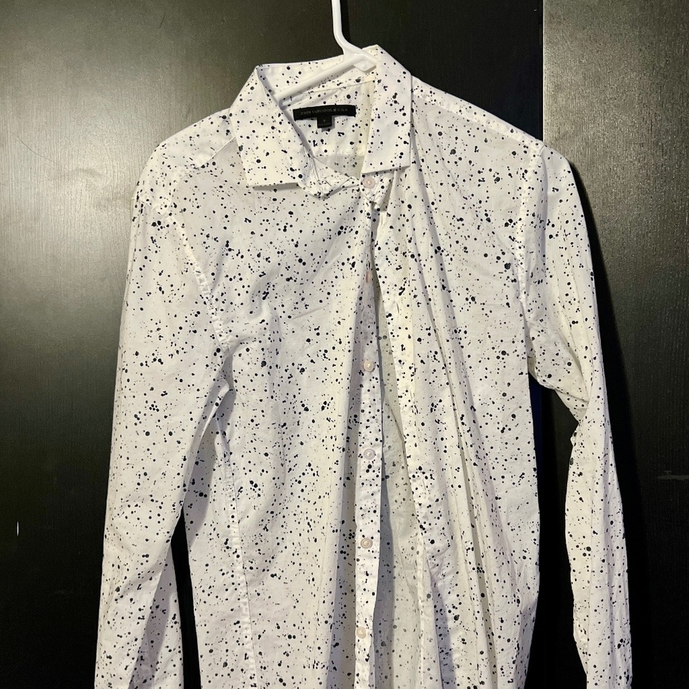 JOHN VARVATOS L/S PAINT SPLAT SHIRT S